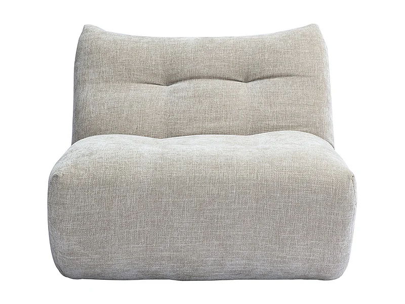 Sillón lounge de tela efecto terciopelo texturizado en color topo BUMPY