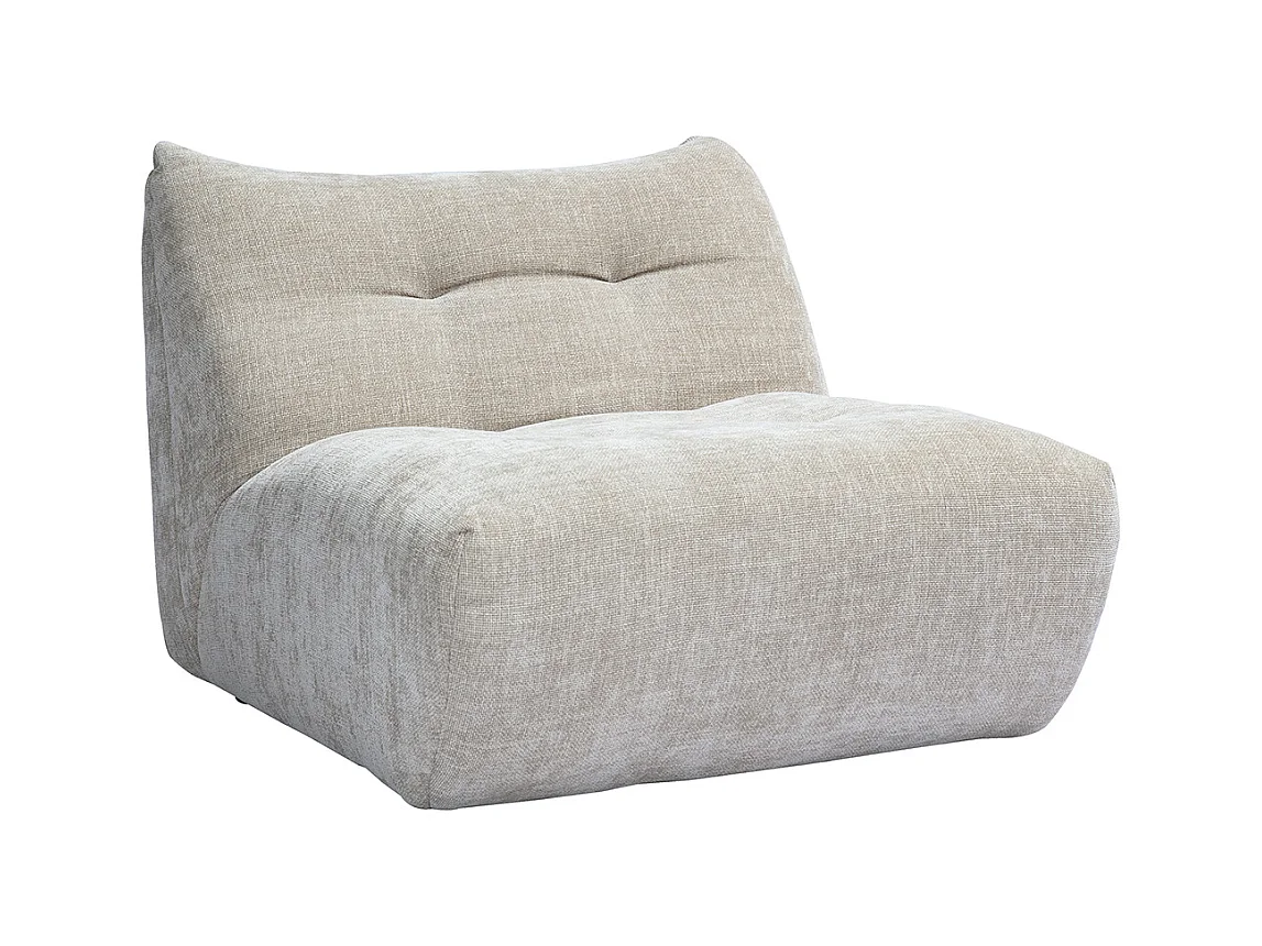 Fauteuil lounge en tissu effet velours texturé taupe BUMPY