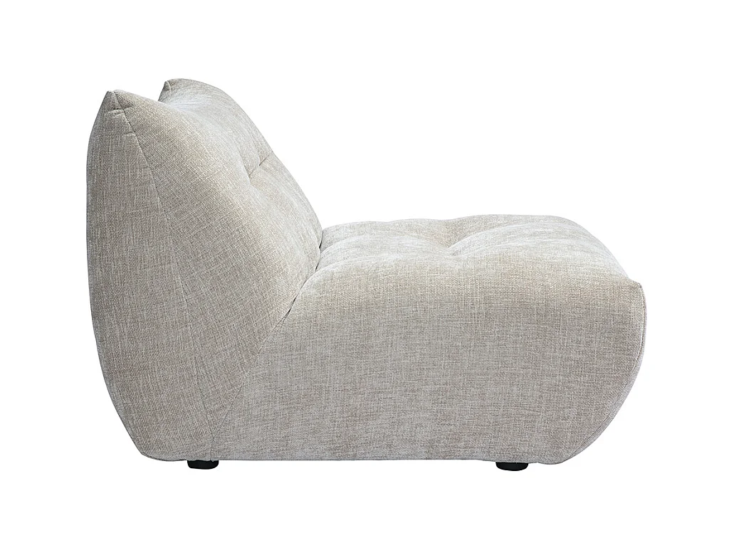 Fauteuil lounge en tissu effet velours texturé taupe BUMPY
