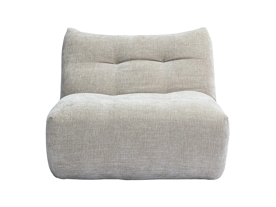 Sillón lounge de tela efecto terciopelo texturizado en color topo BUMPY