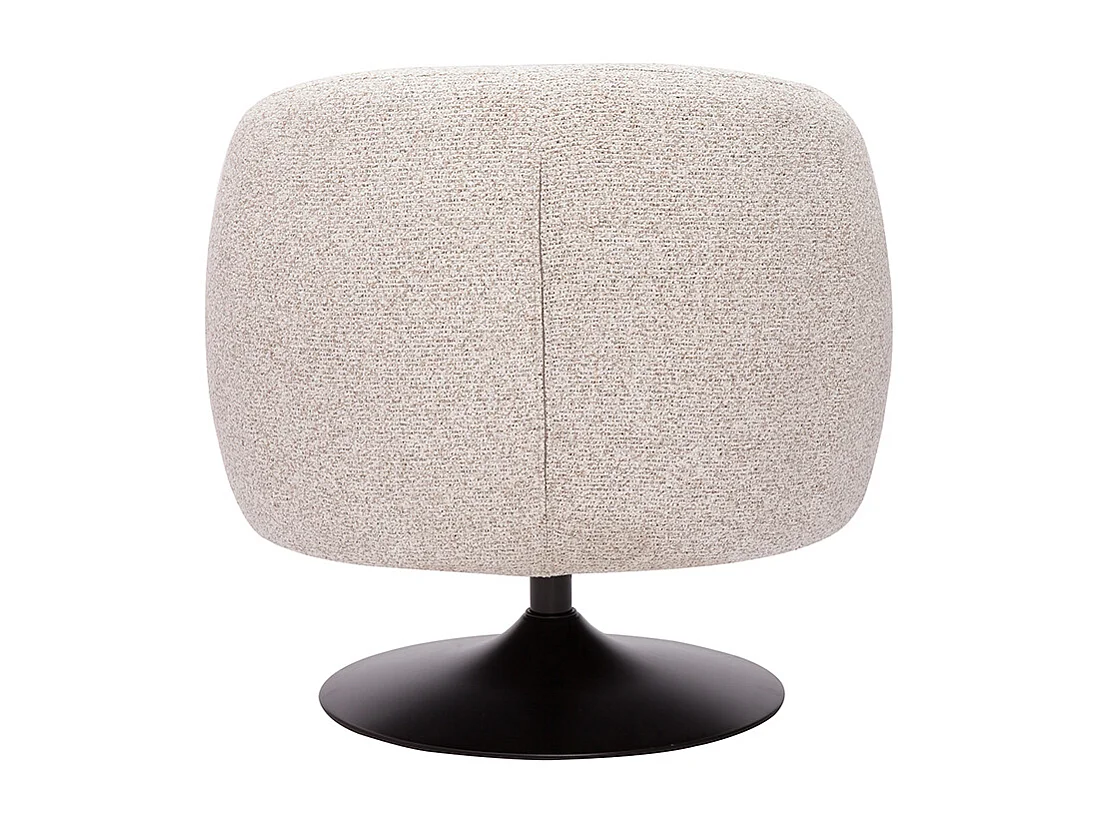 Sillón giratorio de tela bouclé beige y metal negro BOWIE