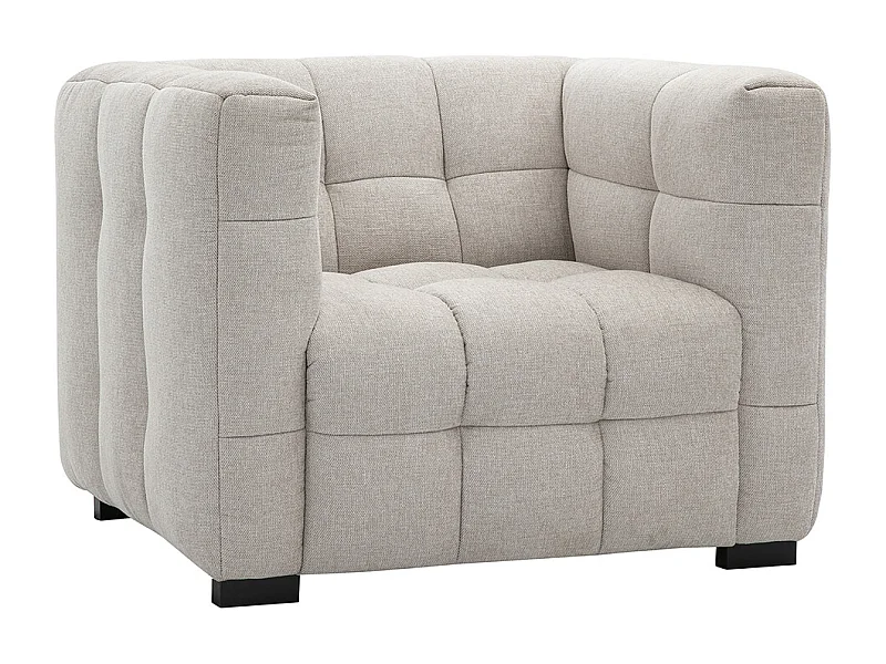 Sillón de diseño en tela efecto terciopelo texturizado beige CORTO