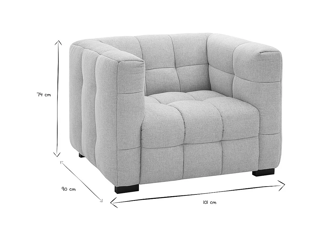 Fauteuil design en tissu effet velours texturé beige CORTO