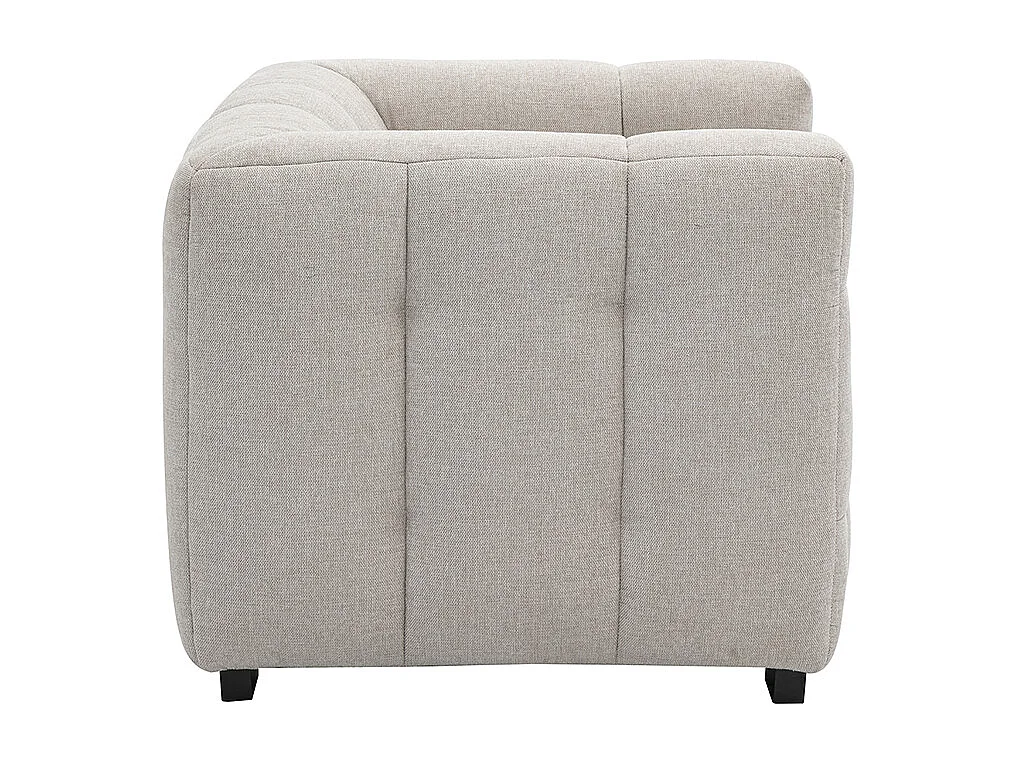 Sillón de diseño en tela efecto terciopelo texturizado beige CORTO