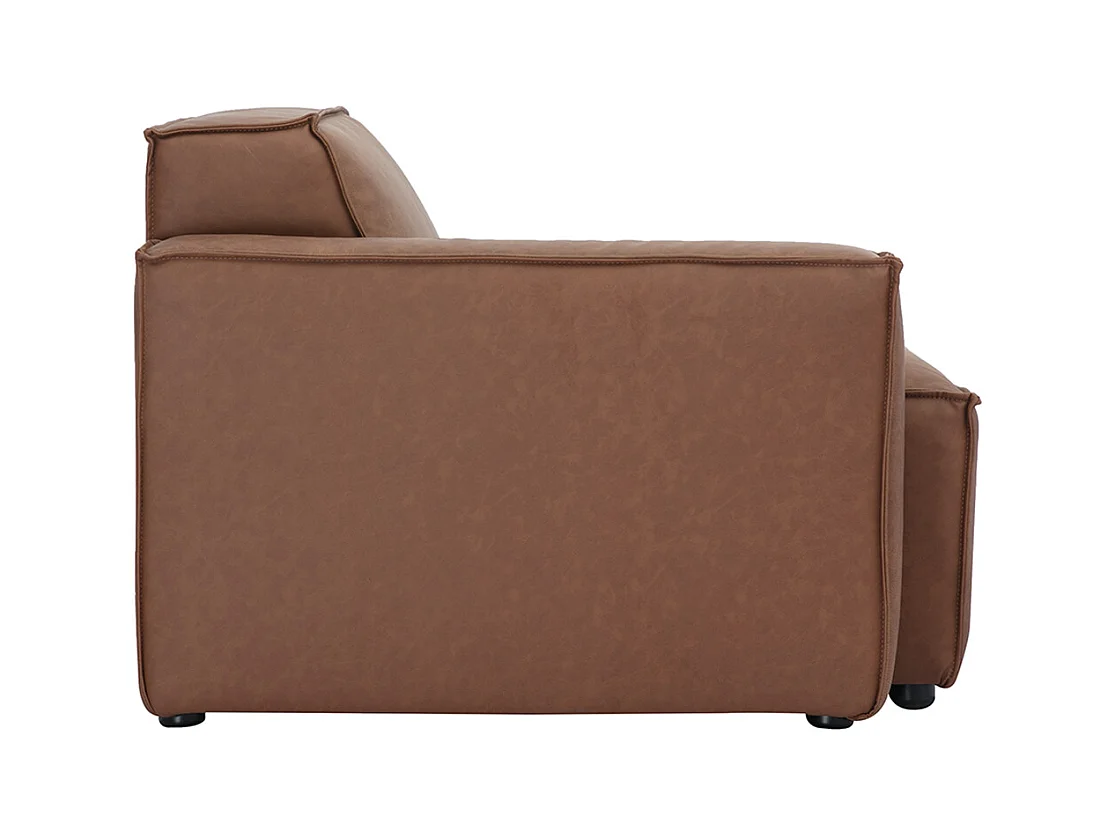 Module d'angle gauche pour canapé en cuir marron SPLIT