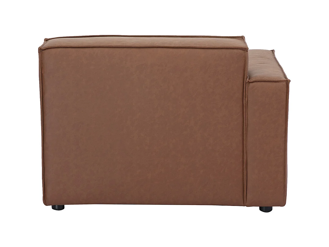 Module d'angle gauche pour canapé en cuir marron SPLIT