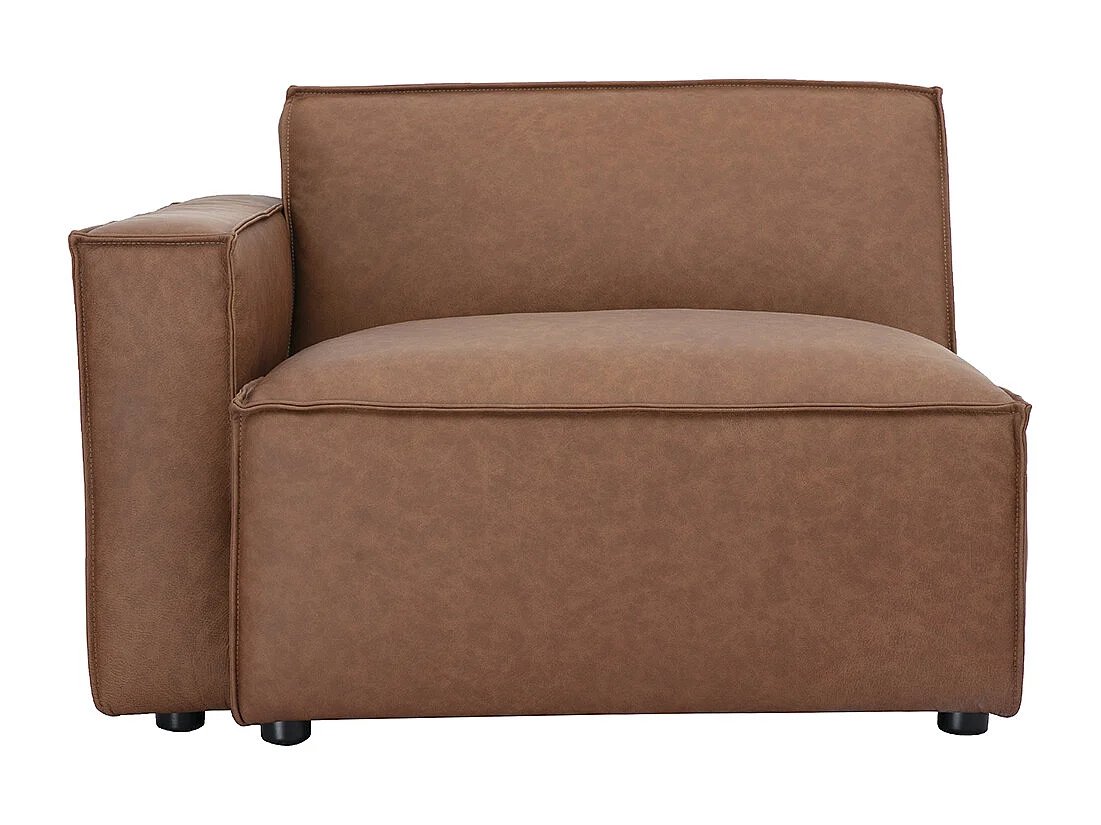 Module d'angle gauche pour canapé en cuir marron SPLIT