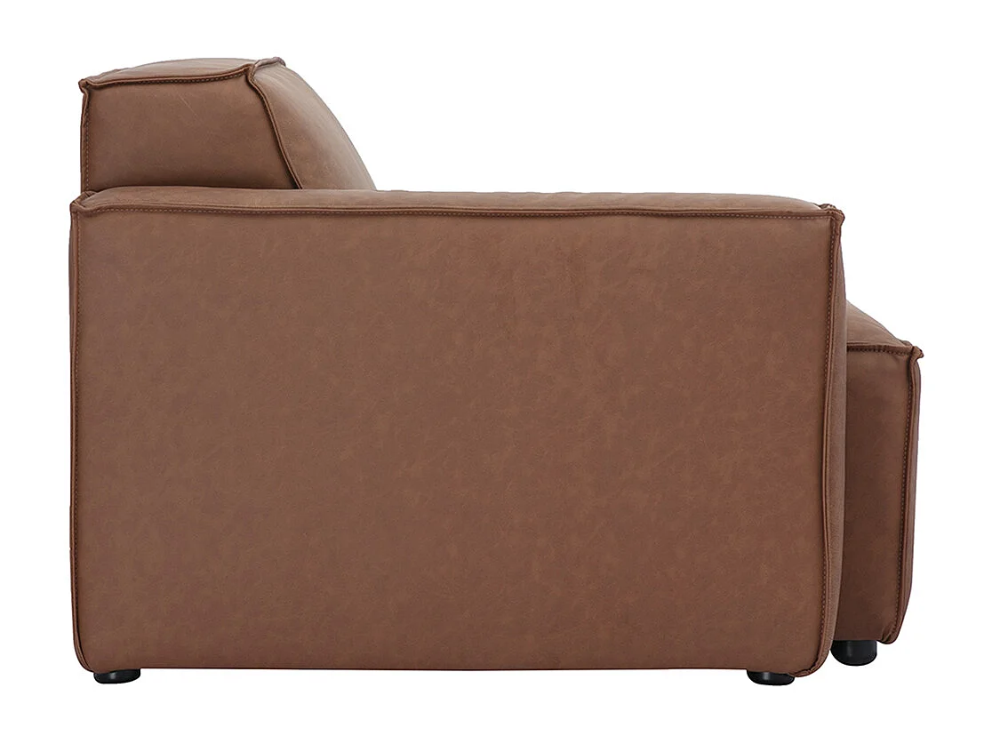 Linkes Eckmodul für braunes Leder-Sofa SPLIT