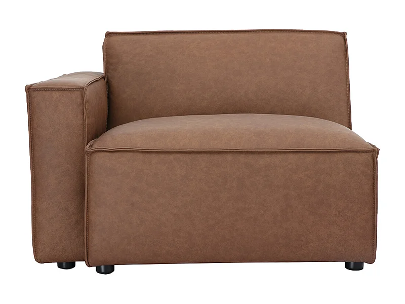 Module d'angle gauche pour canapé en cuir marron SPLIT