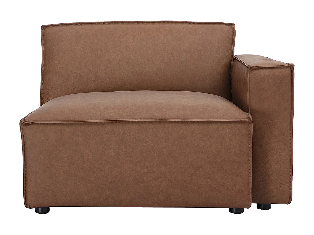 Module d'angle droit pour canapé en cuir marron SPLIT