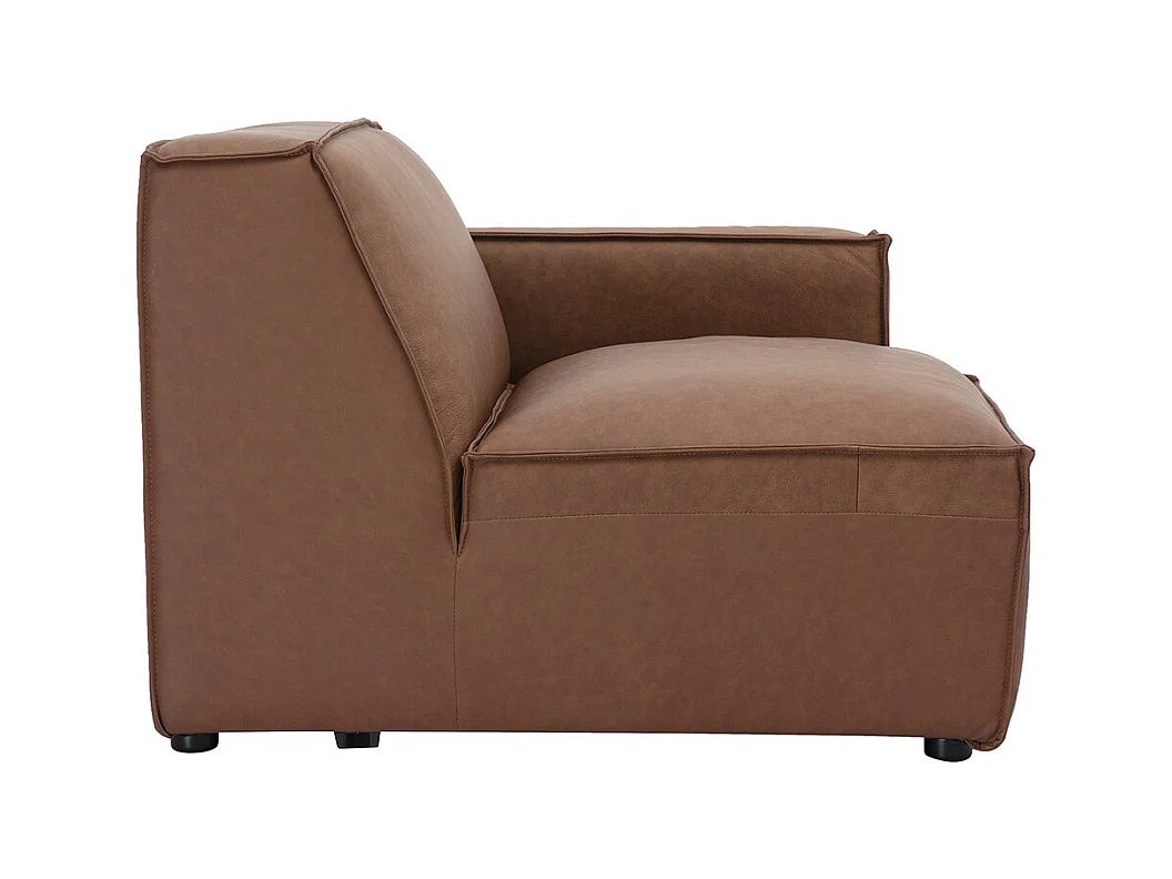 Module d'angle droit pour canapé en cuir marron SPLIT