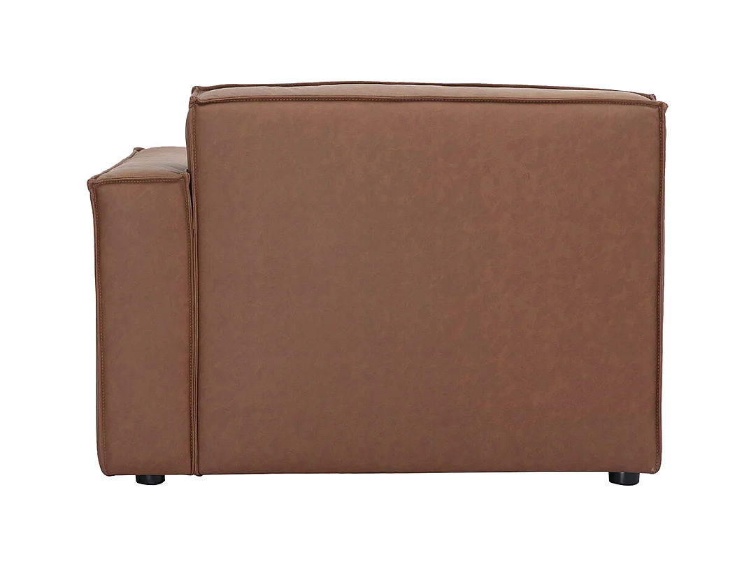 Module d'angle droit pour canapé en cuir marron SPLIT