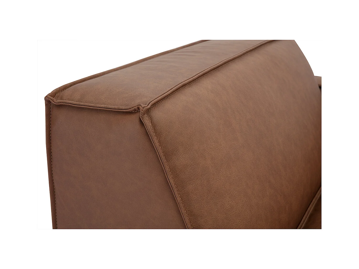 Module d'angle droit pour canapé en cuir marron SPLIT