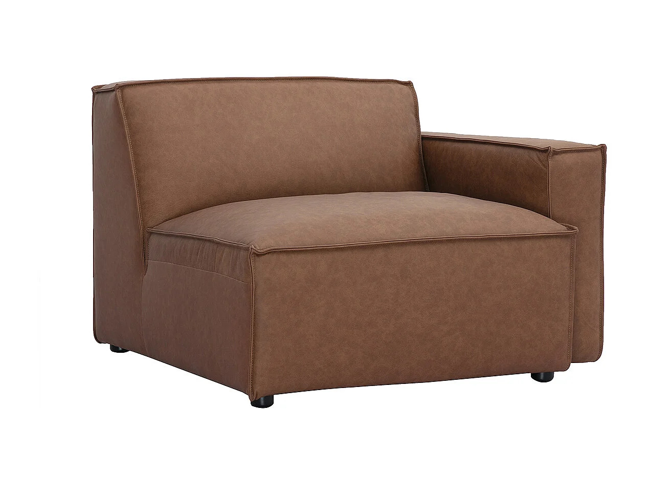 Módulo de esquina derecha para sofá de cuero marrón SPLIT