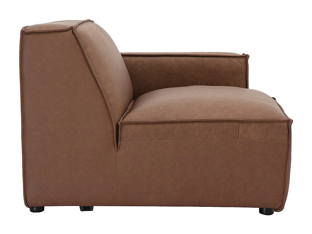 Módulo de esquina derecha para sofá de cuero marrón SPLIT