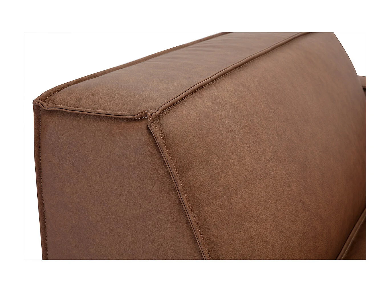 Rechtes Winkelmodul für braunes Ledersofa SPLIT