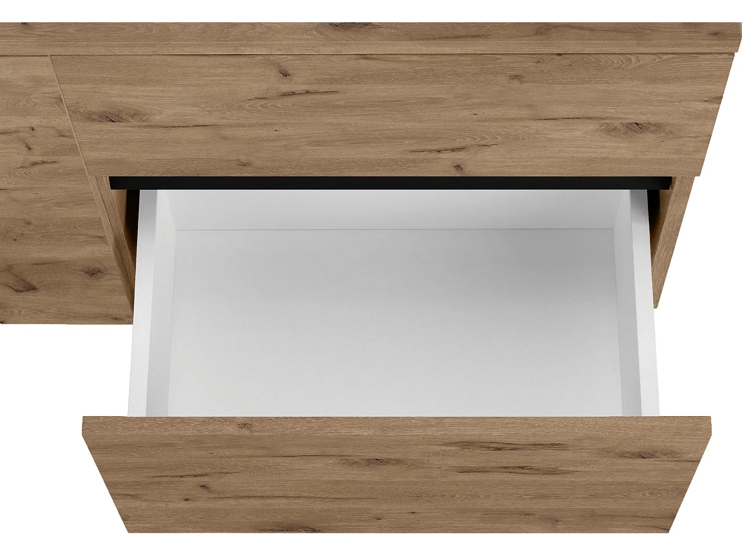 Wisla  | Meuble évier avec 1 porte et 1 tiroir 1 abattant aspect chêne