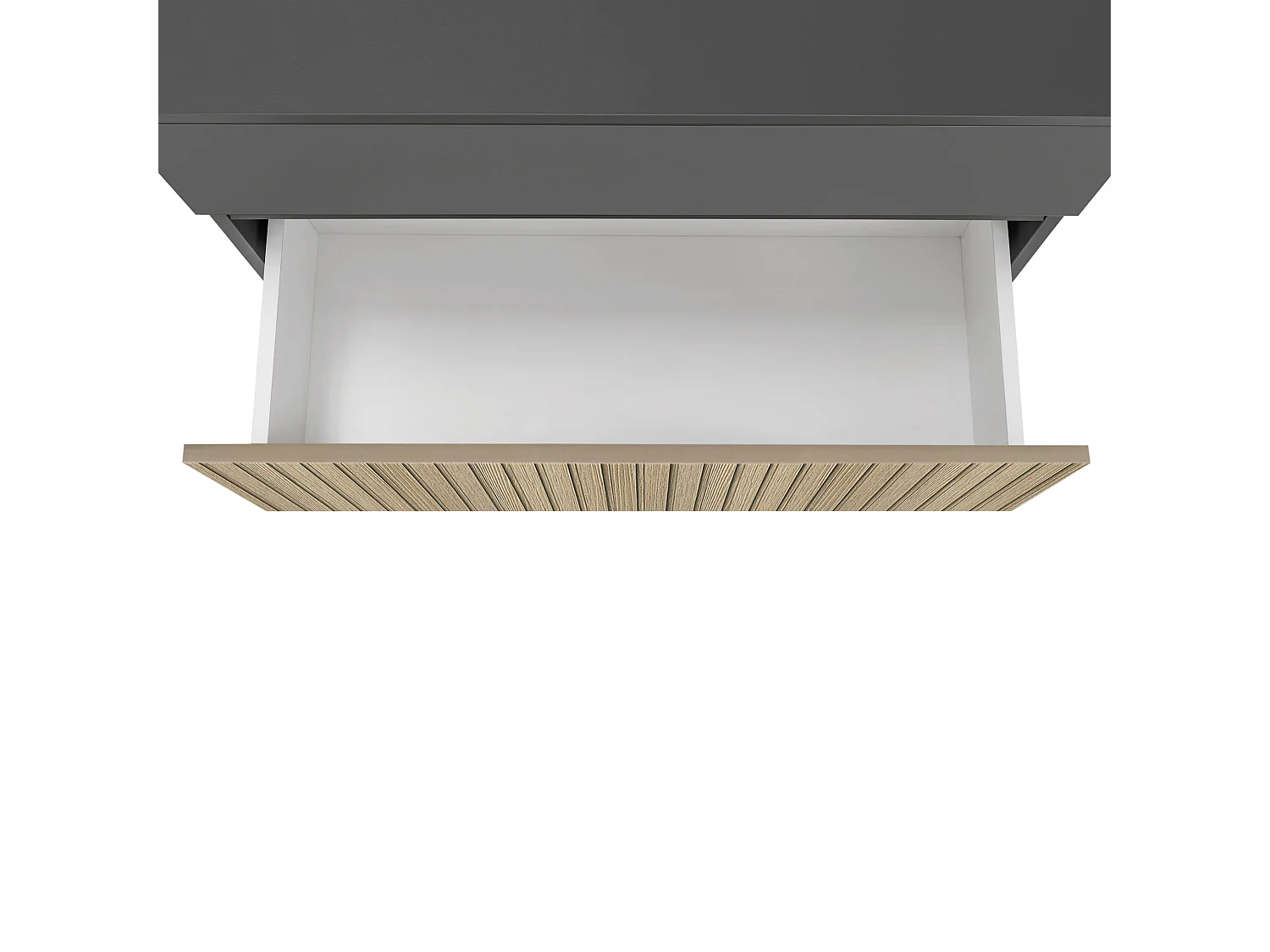 Wisla  | Meuble évier avec 1 rabat 1 tiroir aspect bois anthracite