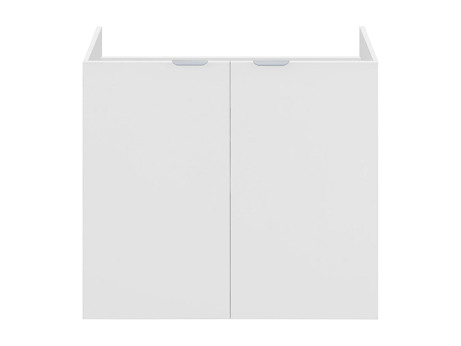 Atlas | Mobile lavabo sospeso a 2 ante in legno look bianco