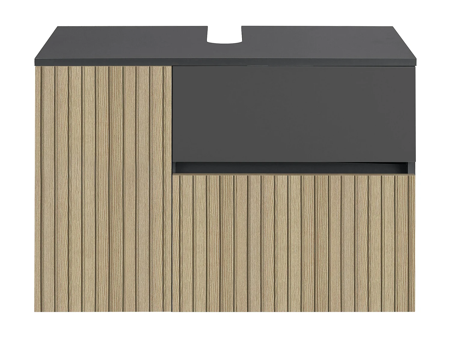 Wisla  | Mobile lavello con 1 anta e 1 cassetto 1 ribalta in rovere