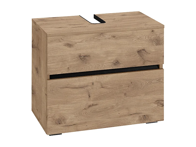 Wisla  | Armoire évier avec 1 porte à rabat et 1 tiroir aspect chêne