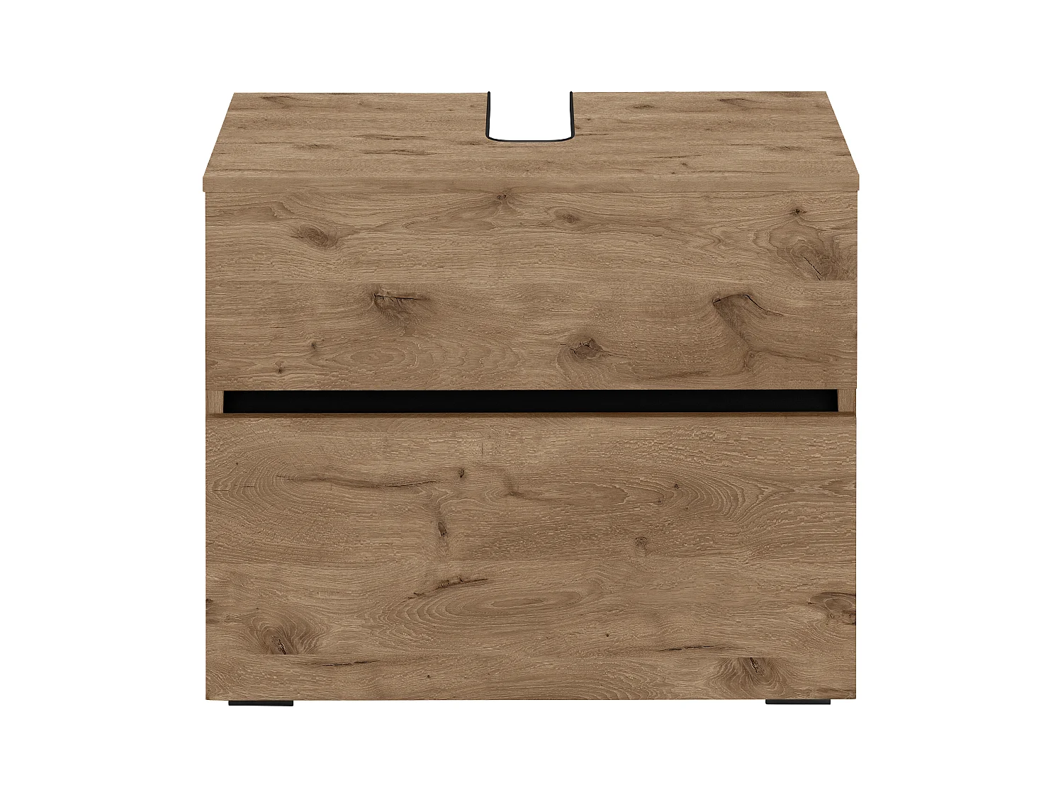 Wisla  | Armoire évier avec 1 porte à rabat et 1 tiroir aspect chêne