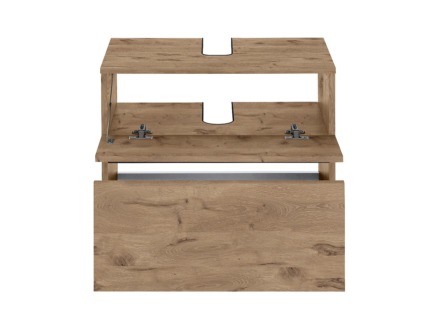 Wisla  | Armoire évier avec 1 porte à rabat et 1 tiroir aspect chêne