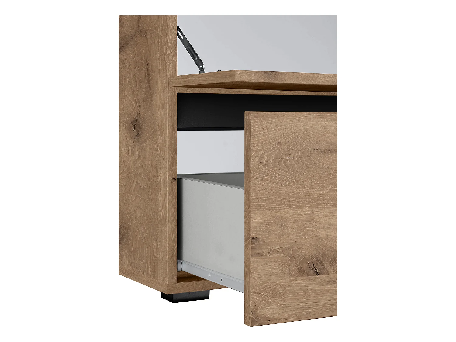 Wisla  | Armoire évier avec 1 porte à rabat et 1 tiroir aspect chêne