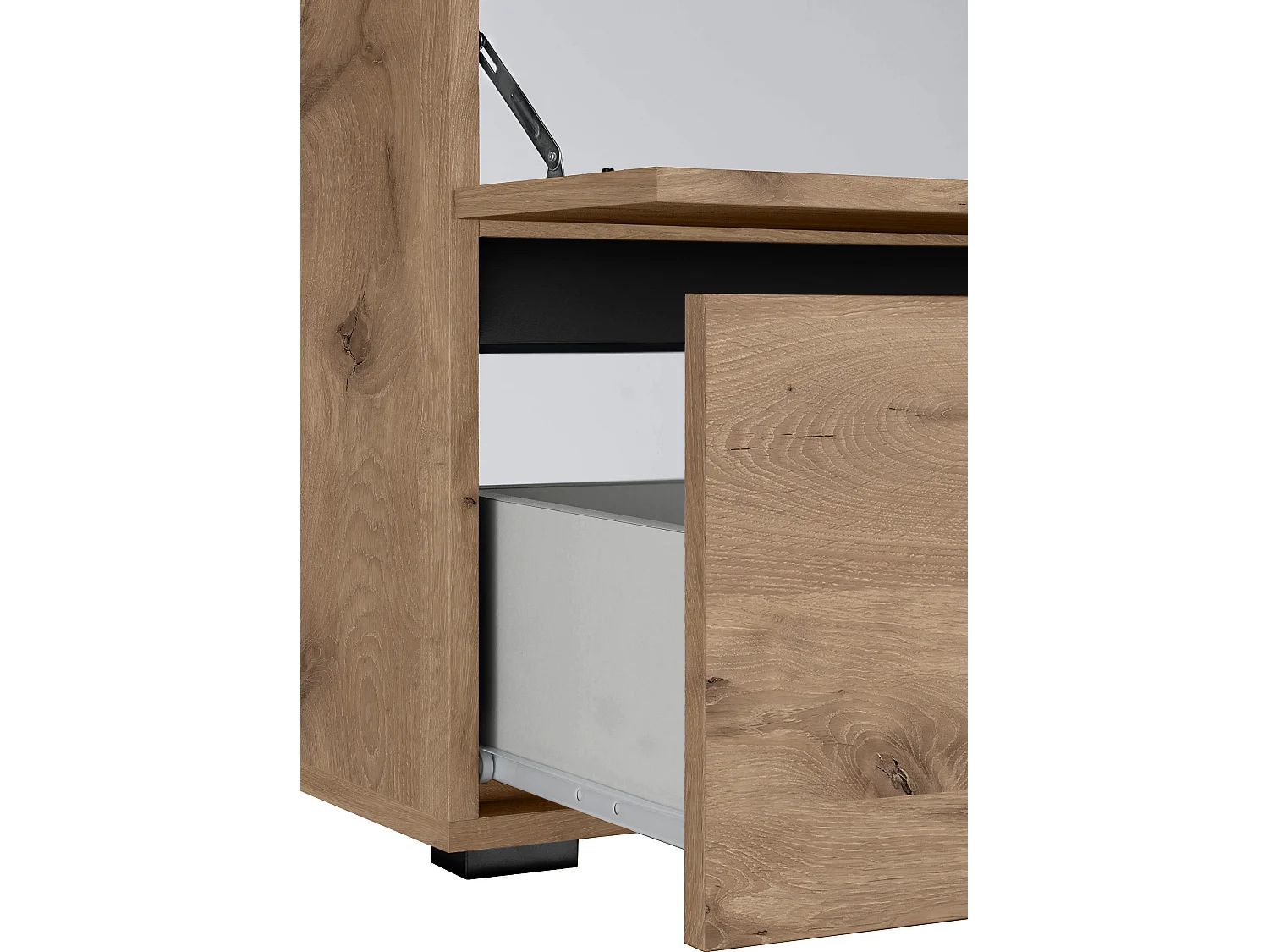 Wisla  | Armoire évier avec 1 porte à rabat et 1 tiroir aspect chêne