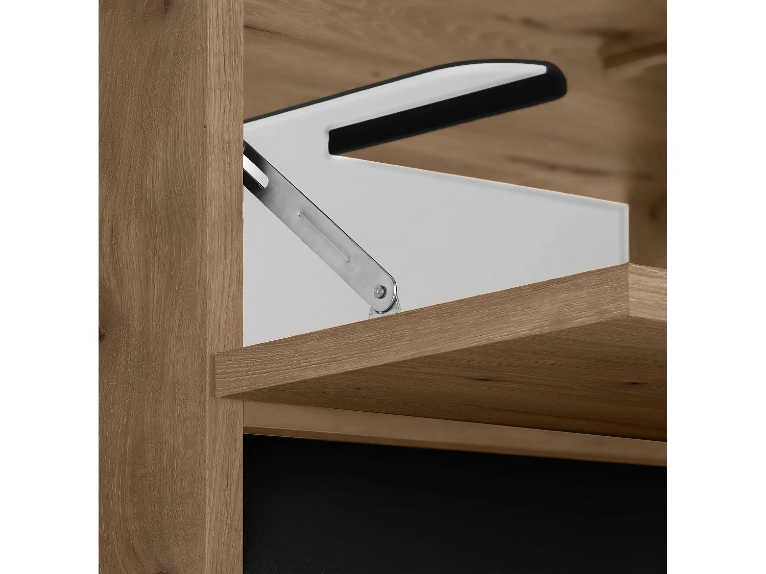 Wisla  | Armoire évier avec 1 porte à rabat et 1 tiroir aspect chêne