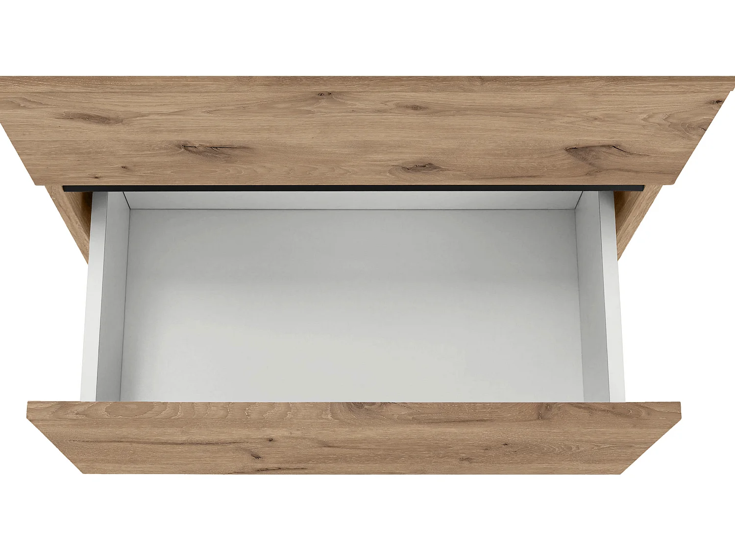 Wisla  | Armoire évier avec 1 porte à rabat et 1 tiroir aspect chêne