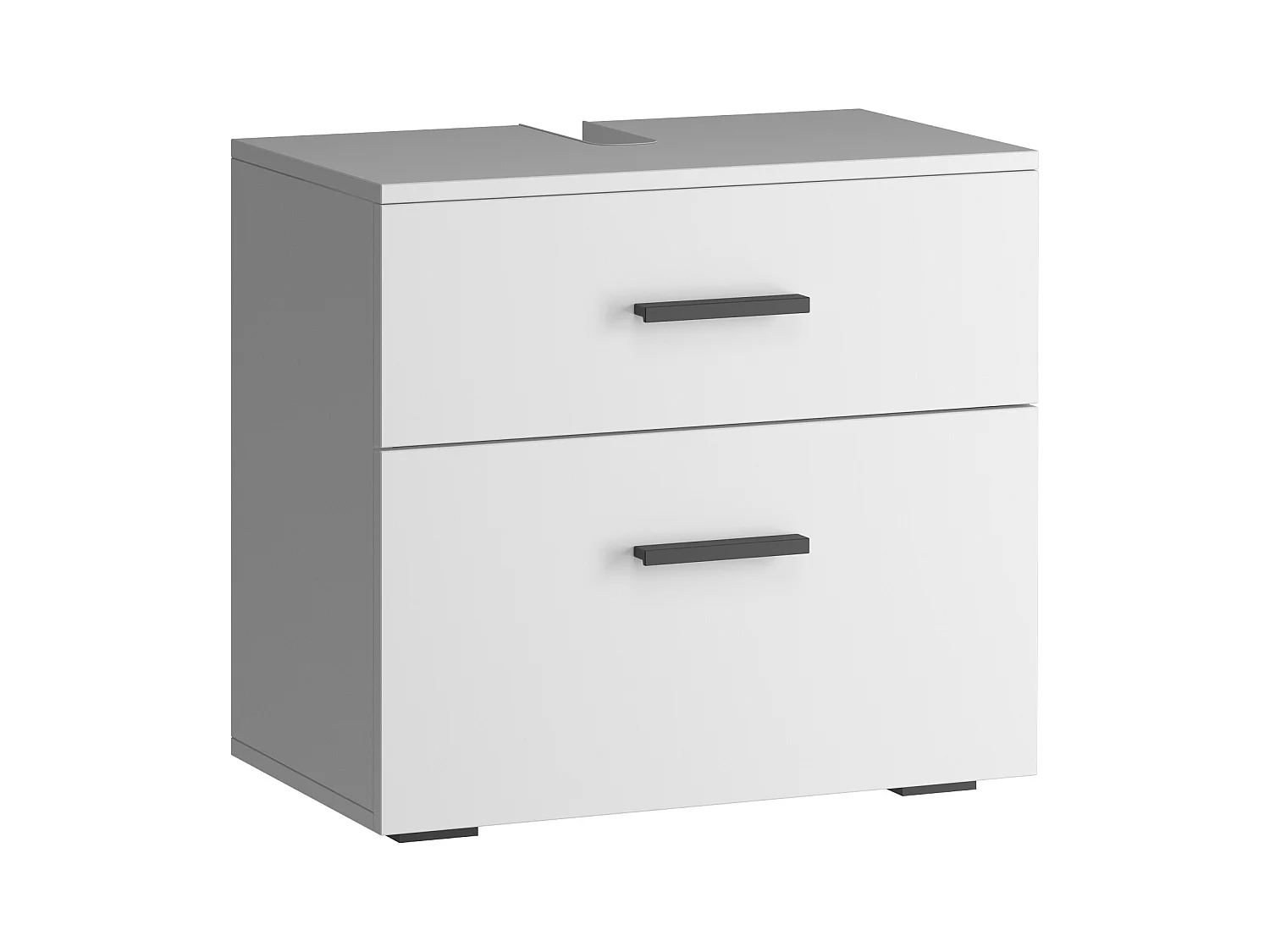 Malika | Spoelbakkast met 1 klepdeur 1 lade in antraciet wit