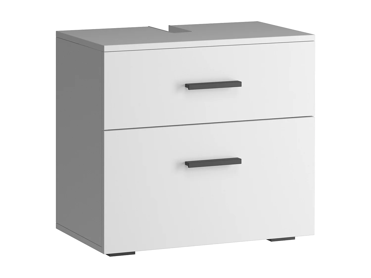 Malika | Mobile lavello con 1 anta a ribalta 1 cassetto bianco antracite