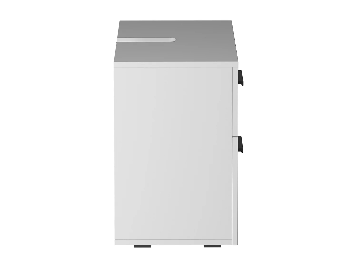 Malika | Mobile lavello con 1 anta a ribalta 1 cassetto bianco antracite