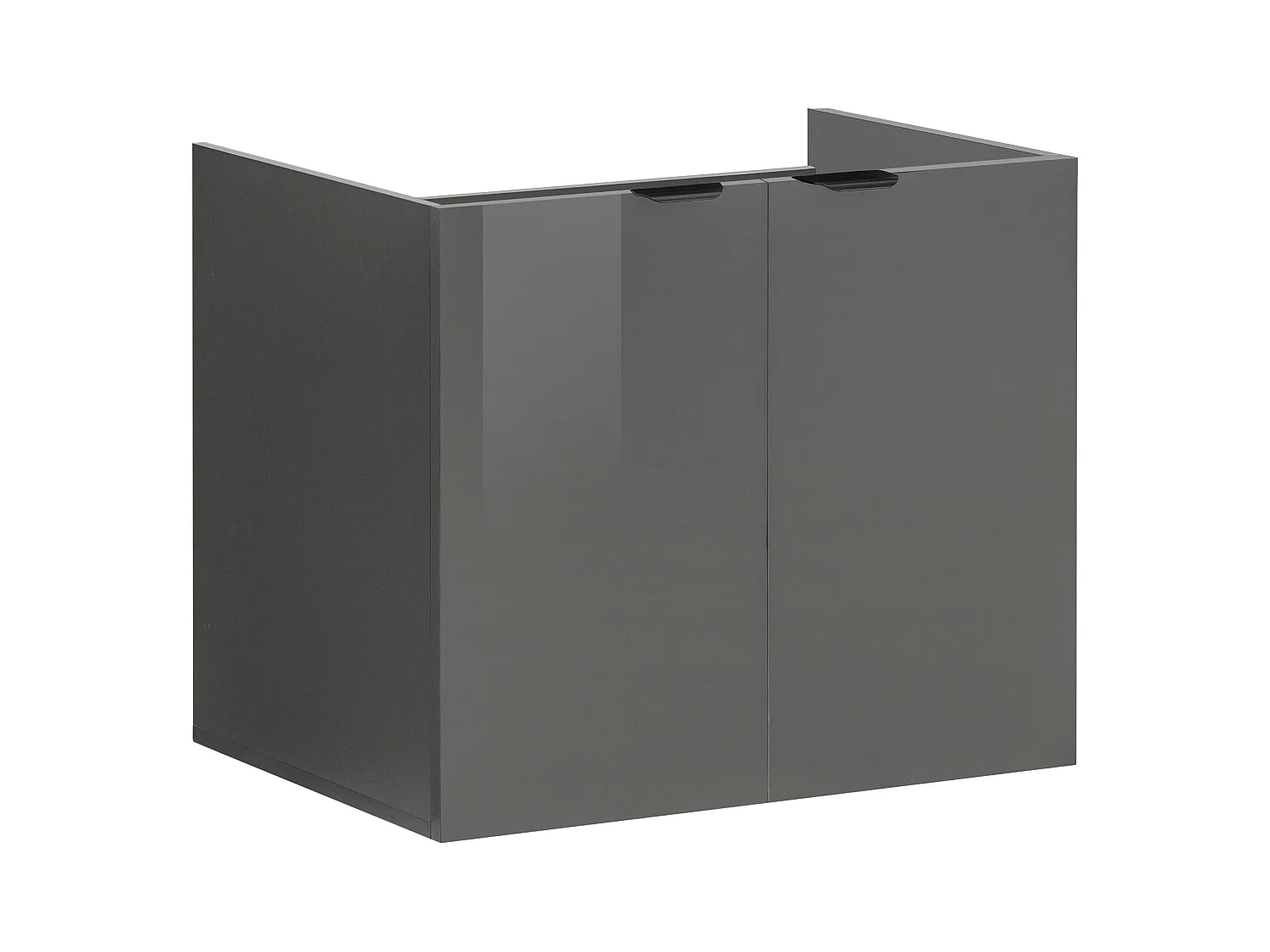 Atlas | Meuble évier mural avec 2 portes en gris aspect bois