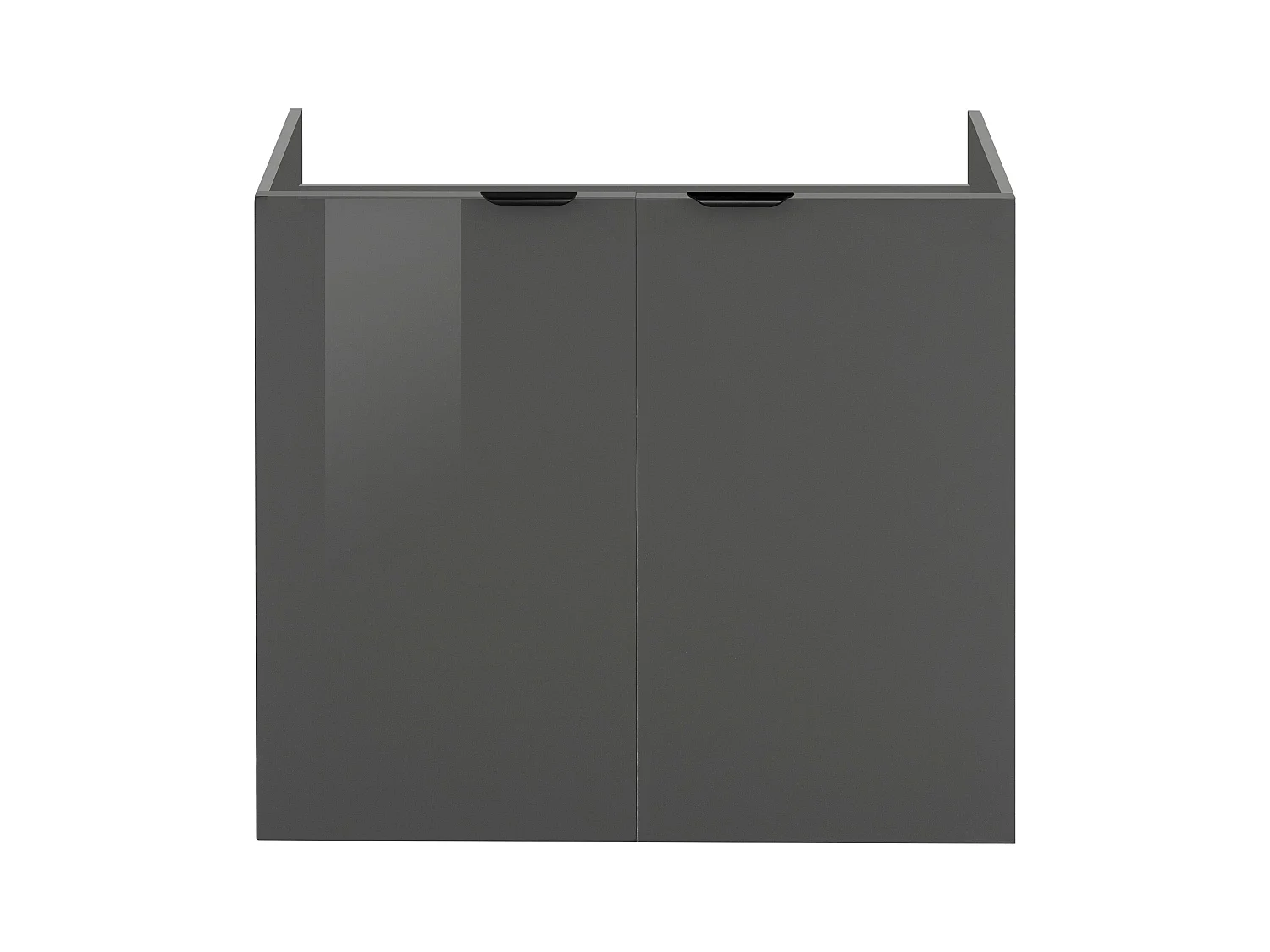 Atlas | Meuble évier mural avec 2 portes en gris aspect bois