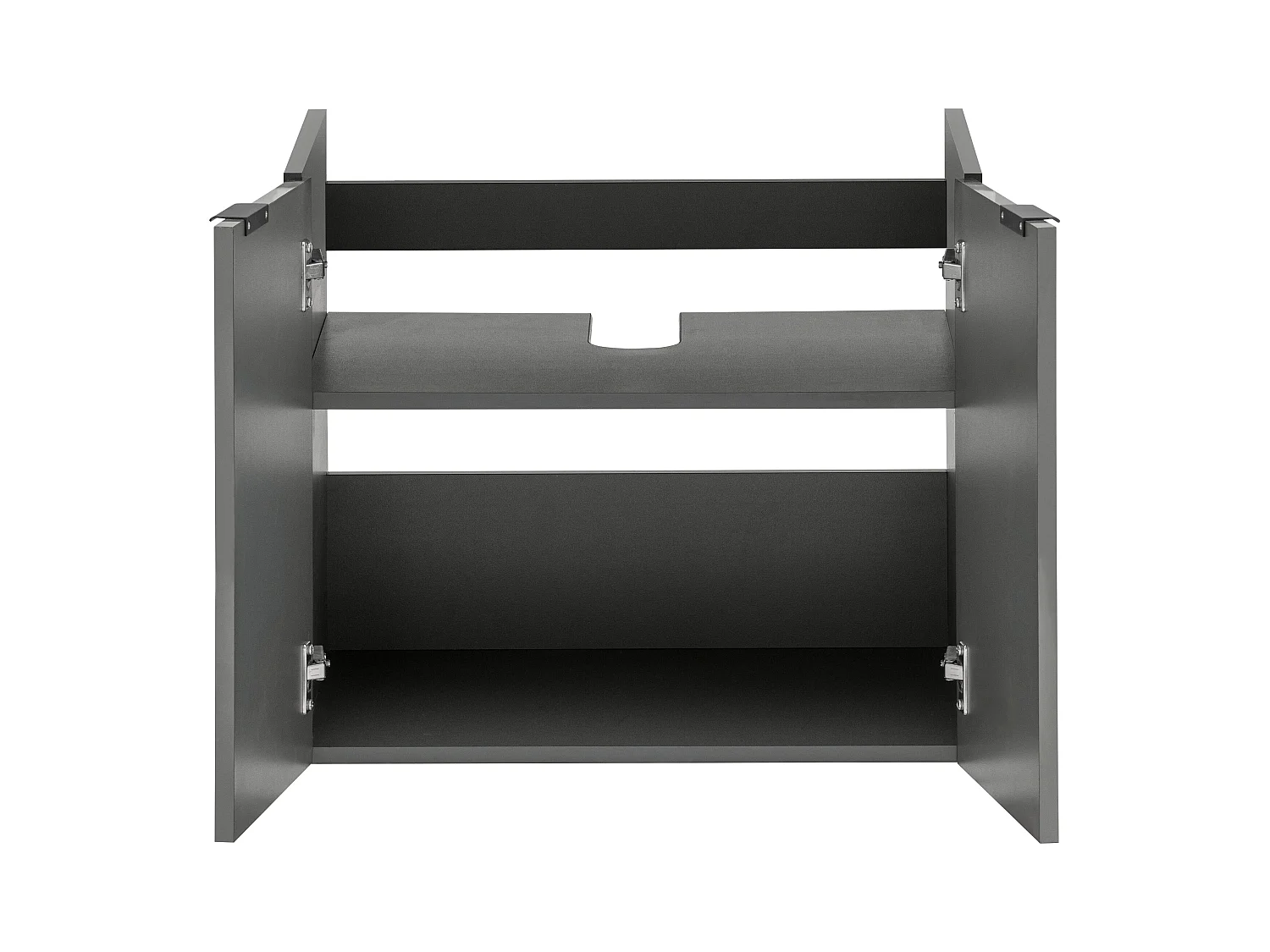 Atlas | Meuble évier mural avec 2 portes en gris aspect bois