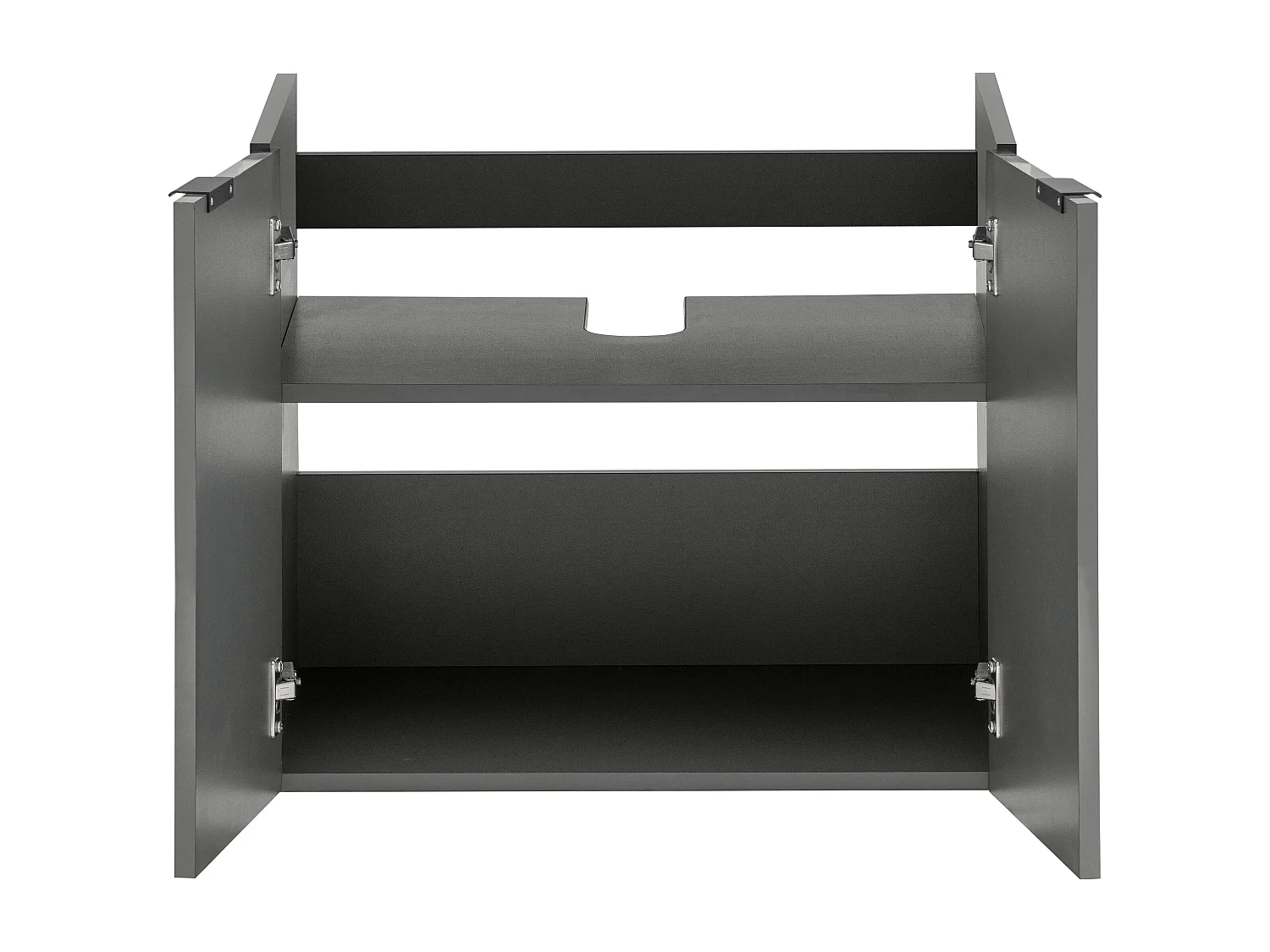 Atlas | Meuble évier mural avec 2 portes en gris aspect bois