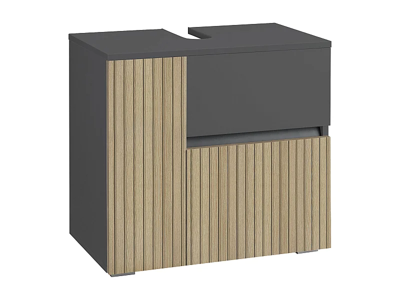 Wisla  | Armoire évier avec 1 porte et 1 tiroir 1 abattant en anthracite