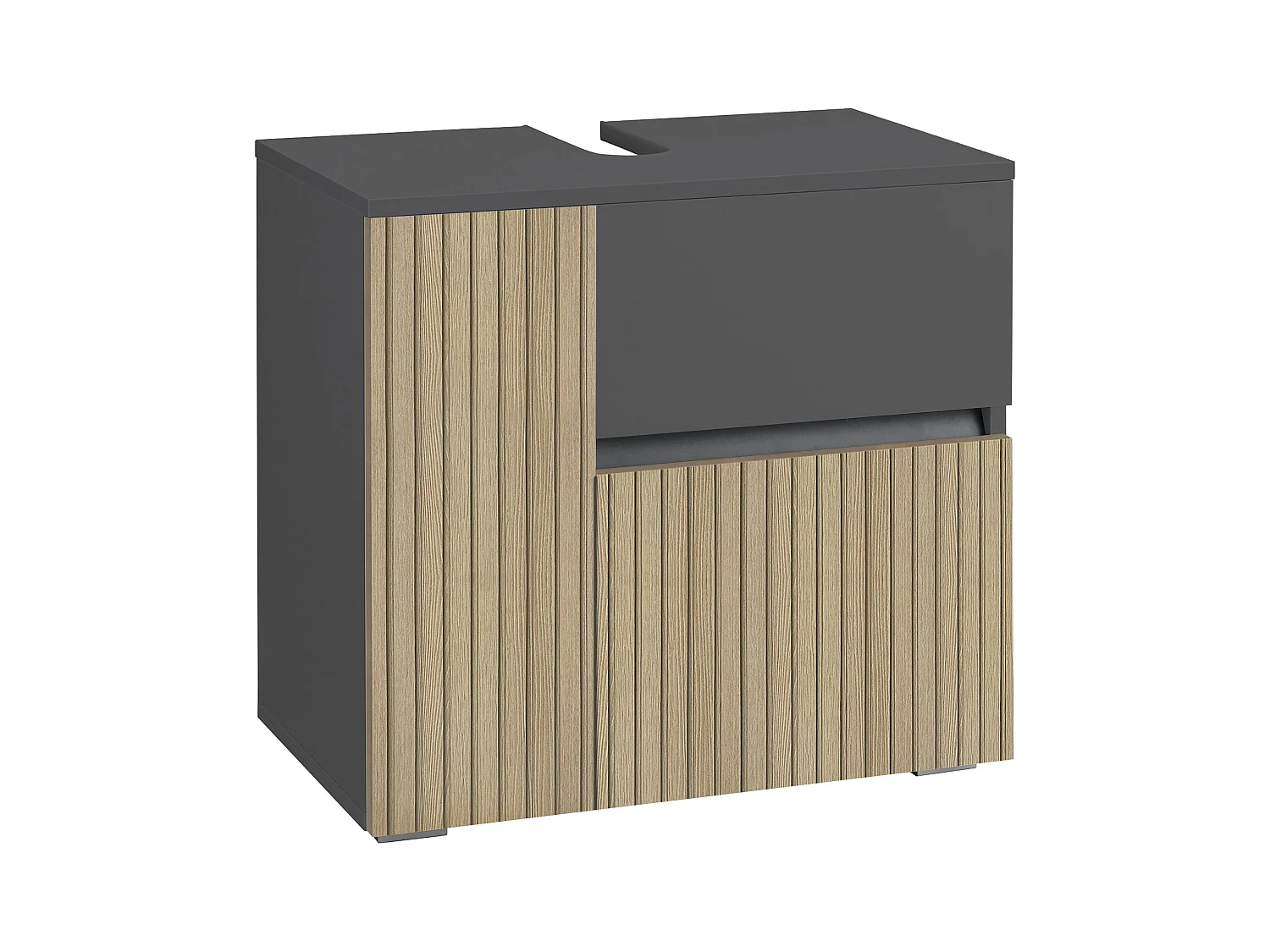 Wisla  | Armoire évier avec 1 porte et 1 tiroir 1 abattant en anthracite