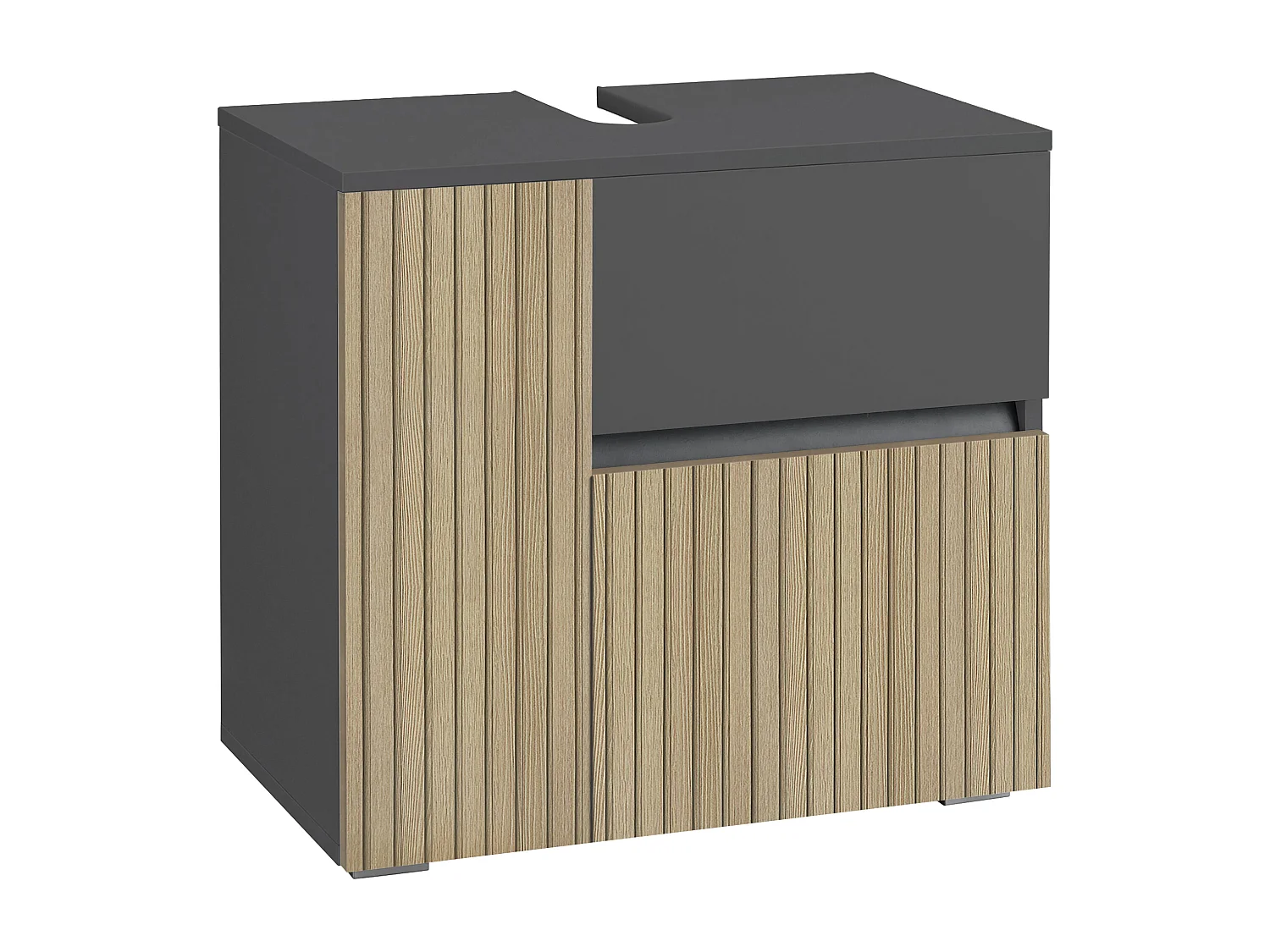 Wisla  | Armoire évier avec 1 porte et 1 tiroir 1 abattant en anthracite