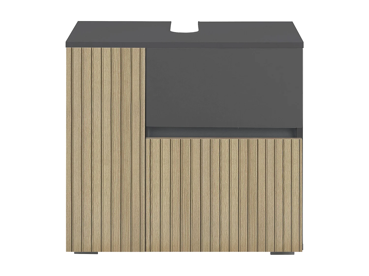 Wisla  | Armoire évier avec 1 porte et 1 tiroir 1 abattant en anthracite