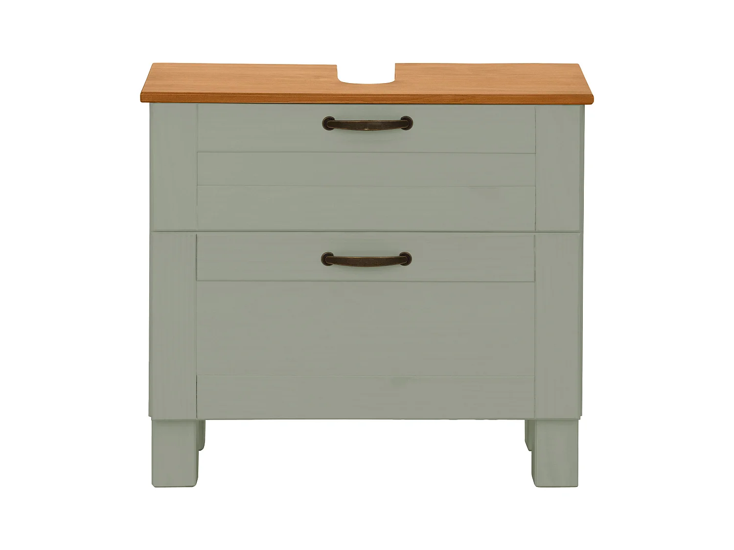 Alby | Meuble évier avec 1 porte à rabat 1 tiroir aspect bois vert