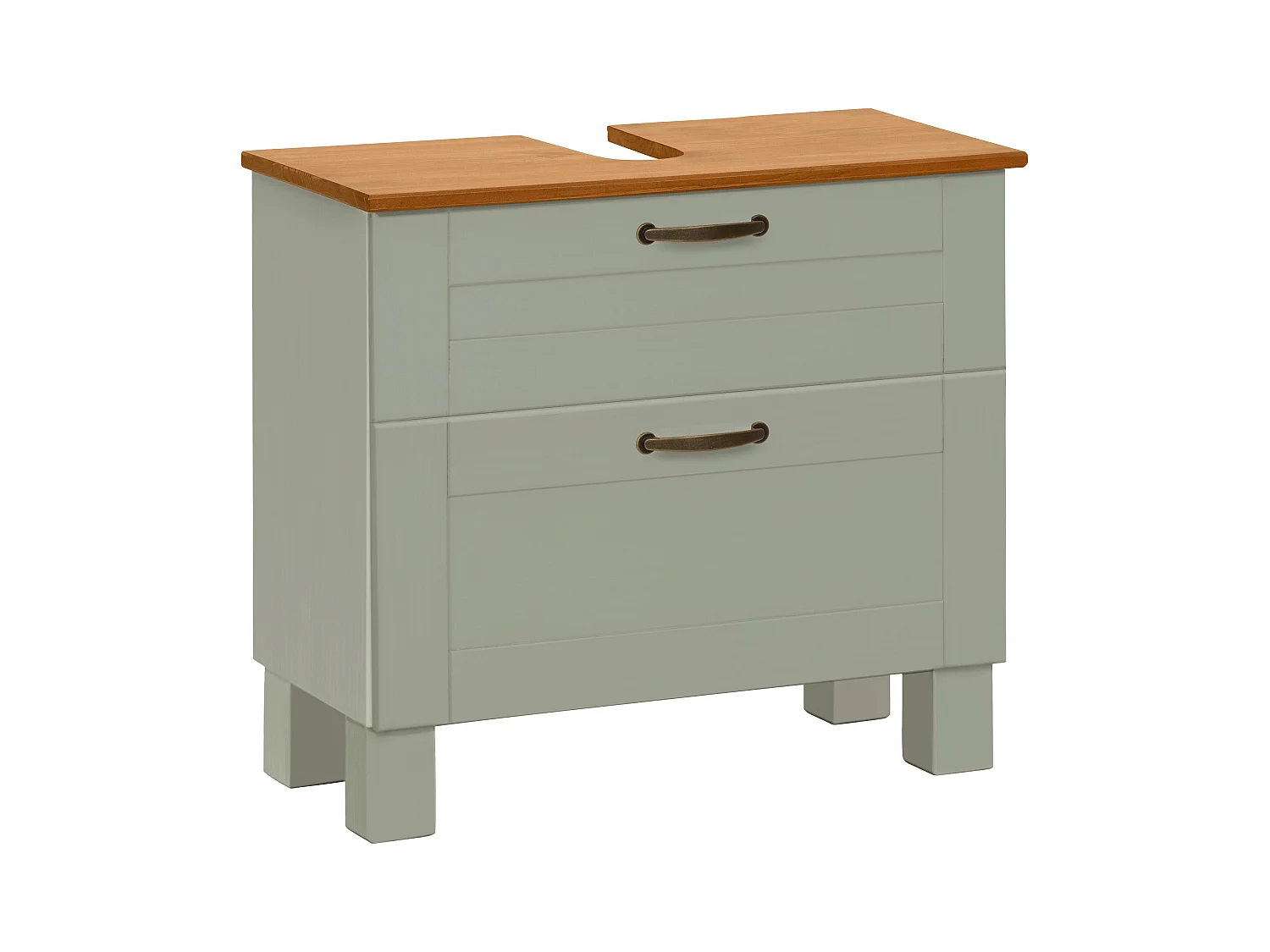 Alby | Armario de fregadero con 1 puerta abatible y 1 cajón en aspecto verde madera