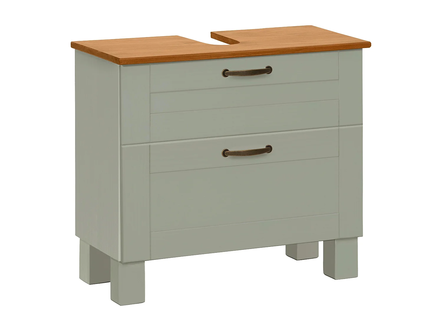 Alby | Mobile lavello con 1 anta a ribalta 1 cassetto in legno look verde