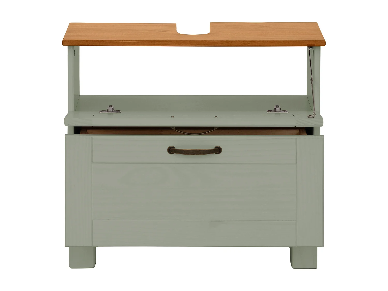 Alby | Mobile lavello con 1 anta a ribalta 1 cassetto in legno look verde