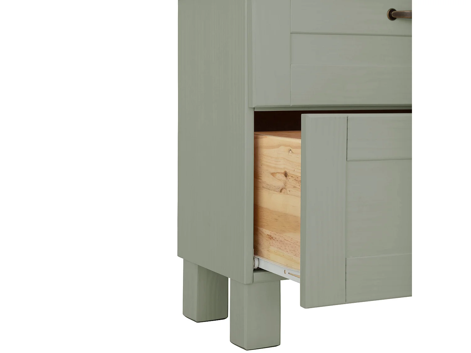 Alby | Mobile lavello con 1 anta a ribalta 1 cassetto in legno look verde