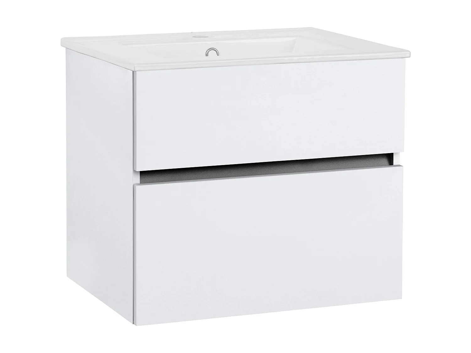 Wisla  | Meuble de salle de bain avec 1 rabat 1 tiroir aspect bois blanc