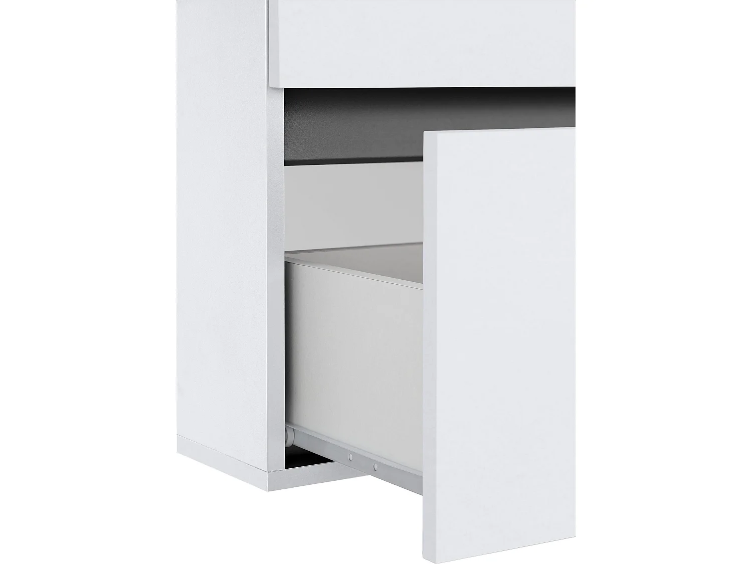 Wisla  | Meuble de salle de bain avec 1 rabat 1 tiroir aspect bois blanc