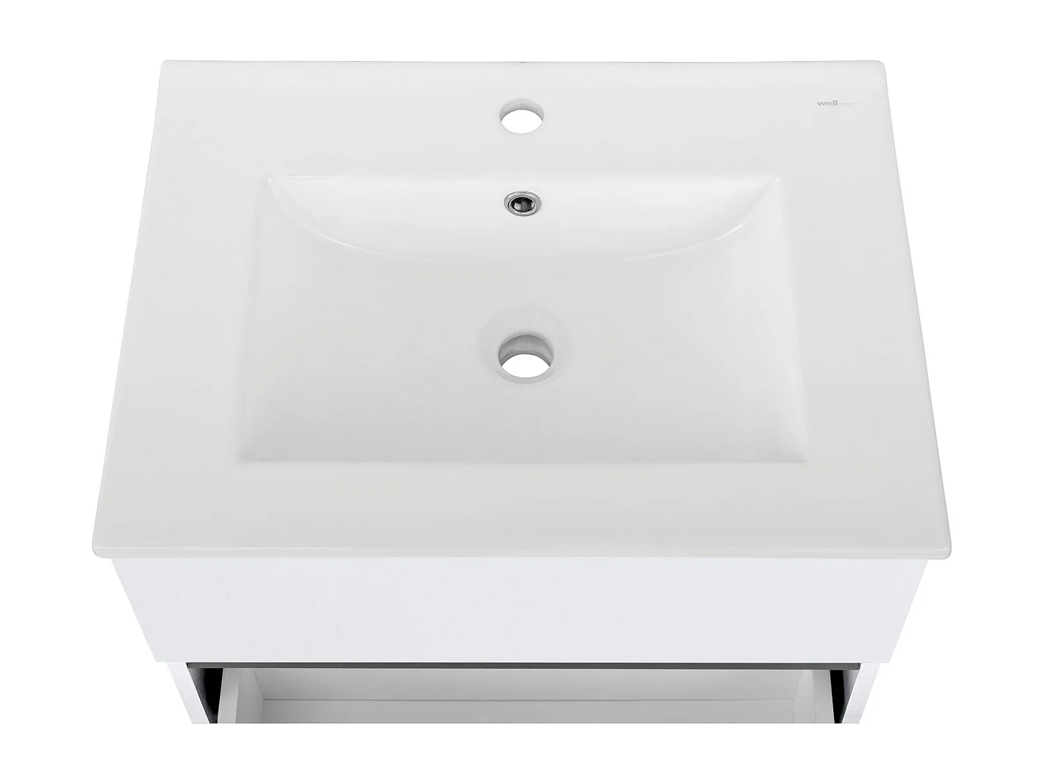 Wisla  | Meuble de salle de bain avec 1 rabat 1 tiroir aspect bois blanc